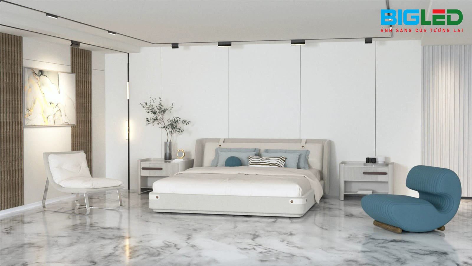 Lắp đèn ledn trên thanh ray đấu điện và hoàn thiện