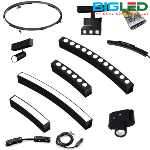 Đèn ray nam châm âm trần cong