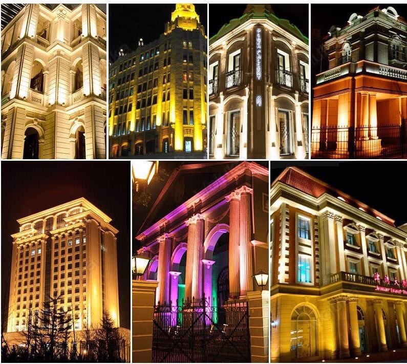 Đèn rọi cột ngoại thất tòa nhà